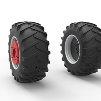 Wheel Set of Vintage Small block Pulling tractor V2 Scale 1:25 - Thumbnail 7