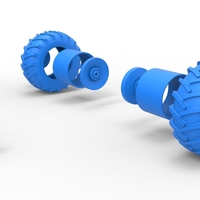 Wheel Set of Vintage Small block Pulling tractor V2 Scale 1:25 - Thumbnail 9