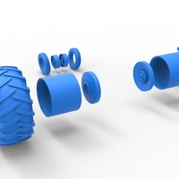 Wheel Set of Vintage Small block Pulling tractor V2 Scale 1:25 - Thumbnail 10