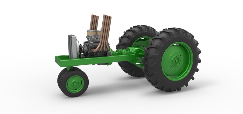 Vintage Small block Pulling tractor Base Version 4 Scale 125