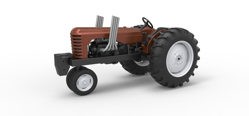 Vintage Small block Pulling tractor Version 4 Scale 1:25