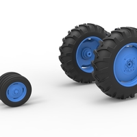 Wheel Set of Vintage Small block Pulling tractor V3 Scale 1:25 - Thumbnail 1