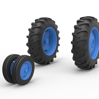 Wheel Set of Vintage Small block Pulling tractor V3 Scale 1:25 - Thumbnail 2