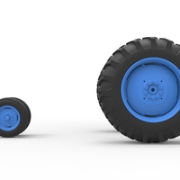 Wheel Set of Vintage Small block Pulling tractor V3 Scale 1:25 - Thumbnail 4