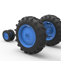 Wheel Set of Vintage Small block Pulling tractor V3 Scale 1:25 - Thumbnail 5