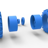 Wheel Set of Vintage Small block Pulling tractor V3 Scale 1:25 - Thumbnail 9