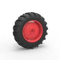 Rear wheel of Vintage Pulling tractor Version 2 Scale 1:25 - Thumbnail 1