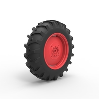 Rear wheel of Vintage Pulling tractor Version 2 Scale 1:25 - Thumbnail 2