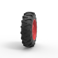 Rear wheel of Vintage Pulling tractor Version 2 Scale 1:25 - Thumbnail 3