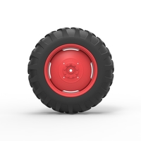 Rear wheel of Vintage Pulling tractor Version 2 Scale 1:25 - Thumbnail 5