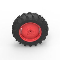 Rear wheel of Vintage Pulling tractor Version 2 Scale 1:25 - Thumbnail 6