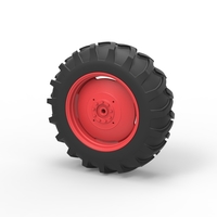 Rear wheel of Vintage Pulling tractor Version 2 Scale 1:25 - Thumbnail 7