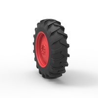 Rear wheel of Vintage Pulling tractor Version 2 Scale 1:25 - Thumbnail 8