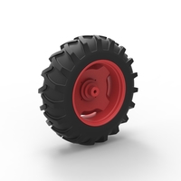 Rear wheel of Vintage Pulling tractor Version 2 Scale 1:25 - Thumbnail 9