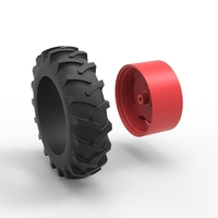 Rear wheel of Vintage Pulling tractor Version 2 Scale 1:25 - Thumbnail 11