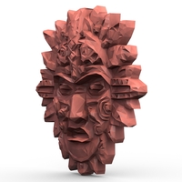 Aztec Mask Low Poly - Thumbnail 7