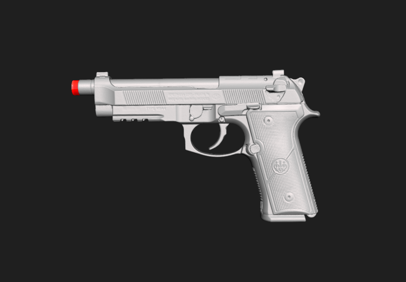 Beretta M9A4 Real Size Scan 1:1 Scale 3D Mold