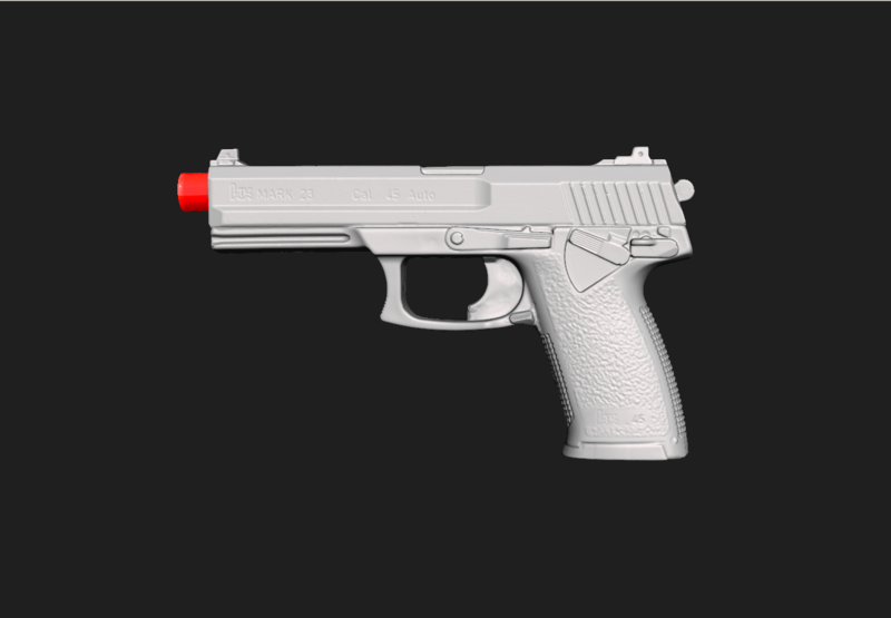 Heckler Koch Mark23 Real Size Scan 1:1 Scale 3D Mold