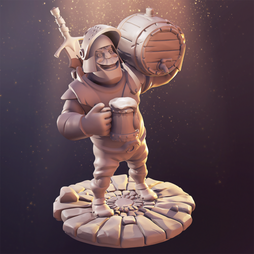 CHEERFUL STYLIZED BEER KNIGHT