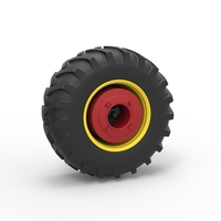 Rear wheel of Vintage Pulling tractor Version 3 Scale 1:25 - Thumbnail 1