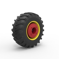 Rear wheel of Vintage Pulling tractor Version 3 Scale 1:25 - Thumbnail 2