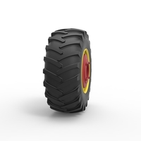 Rear wheel of Vintage Pulling tractor Version 3 Scale 1:25 - Thumbnail 3