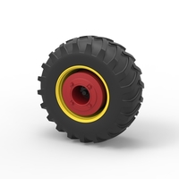 Rear wheel of Vintage Pulling tractor Version 3 Scale 1:25 - Thumbnail 7