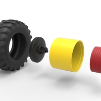 Rear wheel of Vintage Pulling tractor Version 3 Scale 1:25 - Thumbnail 10