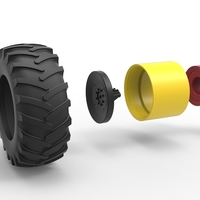 Rear wheel of Vintage Pulling tractor Version 3 Scale 1:25 - Thumbnail 11