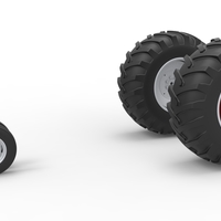 Wheel Set of Vintage Pulling tractor Scale 1:25 - Thumbnail 1