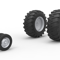 Wheel Set of Vintage Pulling tractor Scale 1:25 - Thumbnail 2