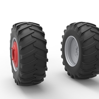 Wheel Set of Vintage Pulling tractor Scale 1:25 - Thumbnail 7