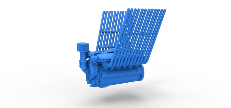 Engine V12 for pulling tractor Version 2 Scale 1:25