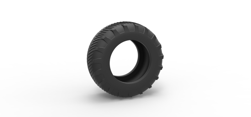 Tire of Vintage Pulling tractor Version 5 Scale 1:25