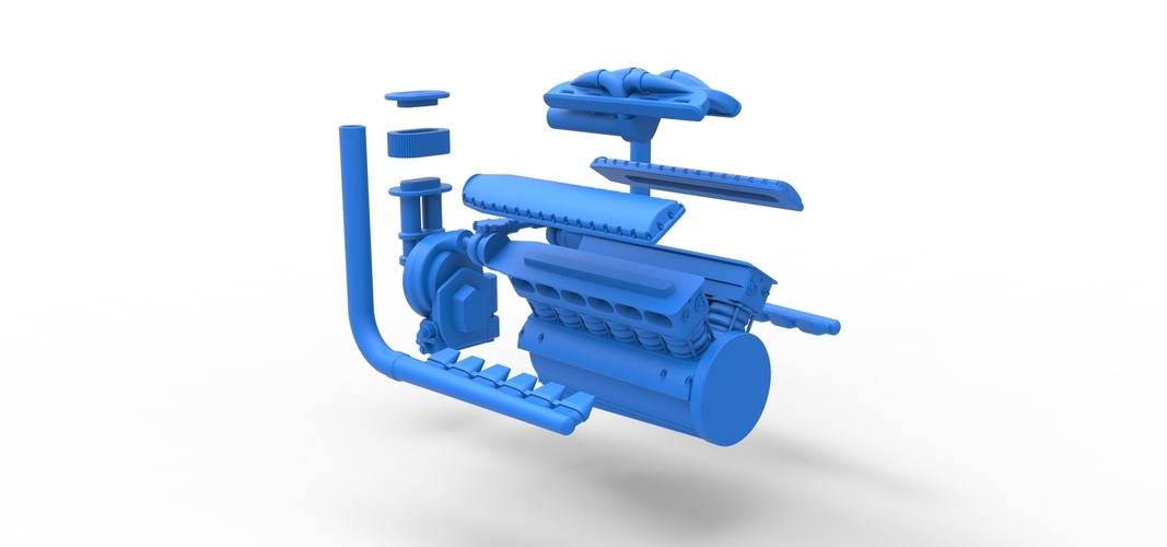 Engine V12 for pulling tractor Version 3 Scale 1:25