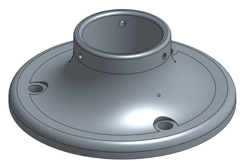 Pool deck rail flange