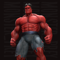 Red Hulk FREE 3D Print model - Thumbnail 1