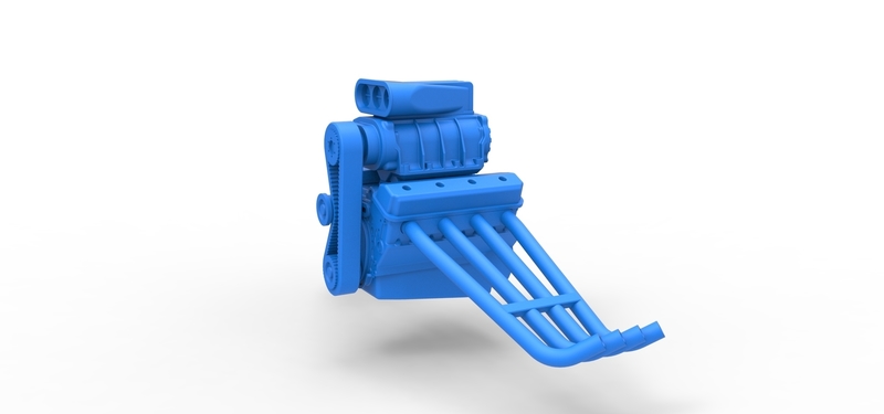 Engine of Vintage Funny Car Scale 1:25