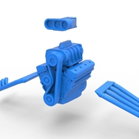 Engine of Vintage Funny Car Scale 1:25 - Thumbnail 14