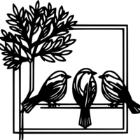 Birds on a Tree Branch Wall Decor - Thumbnail 2