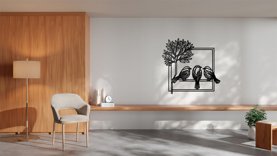 Birds on a Tree Branch Wall Decor