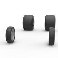 Wheel Set of Vintage Funny Car Scale 1:25 - Thumbnail 3