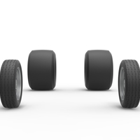 Wheel Set of Vintage Funny Car Scale 1:25 - Thumbnail 4