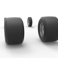 Wheel Set of Vintage Funny Car Scale 1:25 - Thumbnail 8