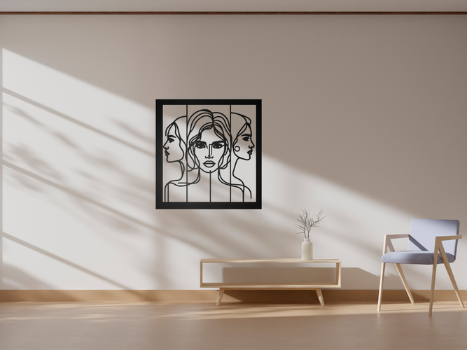 Three Faces Wall Art