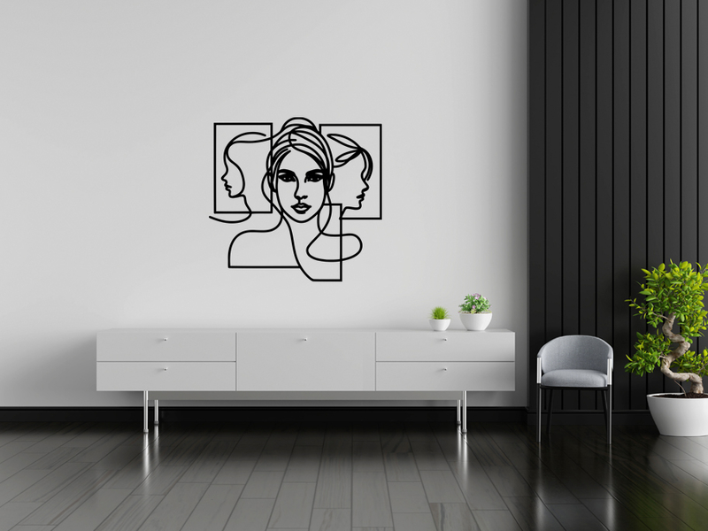 Continuous Line Female Portrait