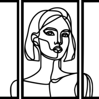 Minimalist Woman Line Art Wall Decor - Thumbnail 2