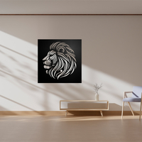 Stylized Lion Head Wall Decor - Thumbnail 1