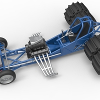 Vintage Funny Car Base for Sand drag racing Scale 1:25 - Thumbnail 4