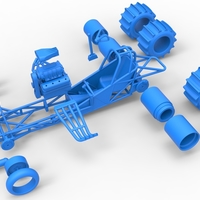 Vintage Funny Car Base for Sand drag racing Scale 1:25 - Thumbnail 18